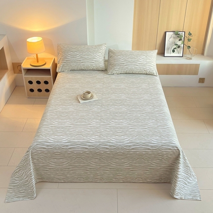 91家纺网 家纺一手货源 找家纺 （总）春皖家纺 2025新款A类全棉简约老粗纱布四件套风格一-普通款单床单