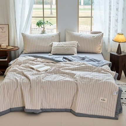 91家纺网 家纺一手货源 找家纺 （总）恋人优选 2025新款纯棉色织水洗夏被