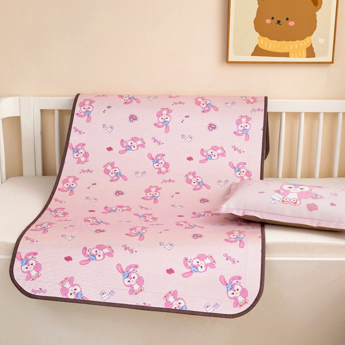 91家纺网 家纺一手货源 找家纺 梵赫 2025新款冰丝古藤双面卡通儿童凉席凉席-星黛小兔