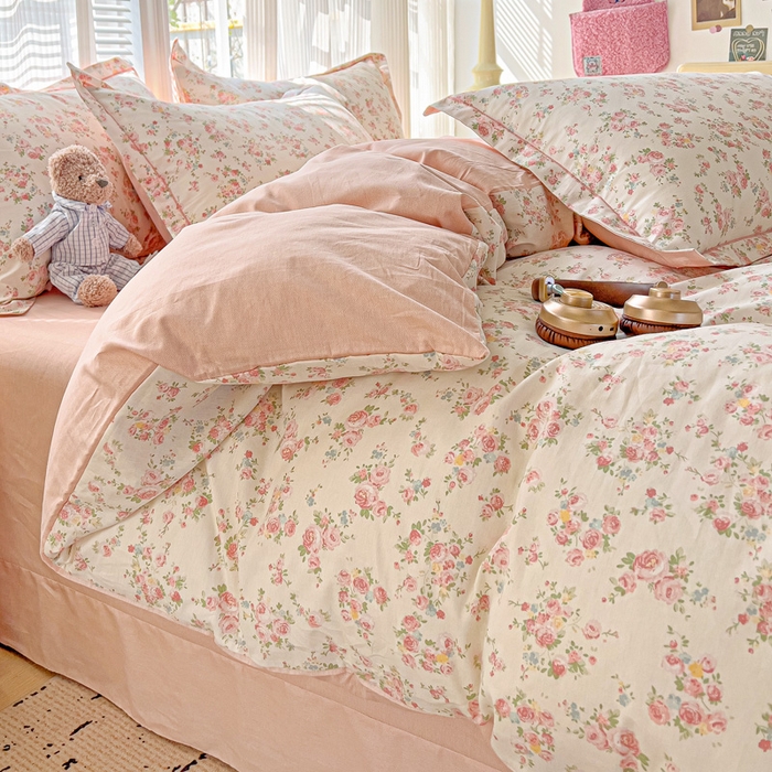 91家纺网 家纺一手货源 找家纺 暖芯优选 2025新款全棉纯棉一字绣四件套系列 花舞轻盈