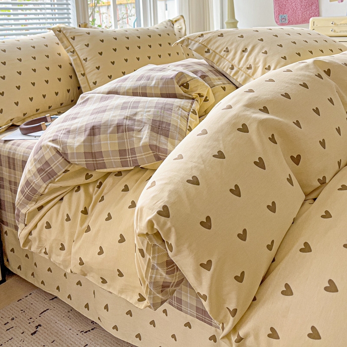 91家纺网 家纺一手货源 找家纺 暖芯优选 2025新款全棉纯棉一字绣四件套系列 心甜