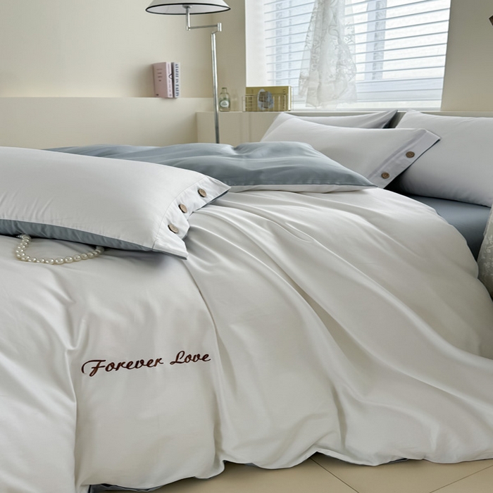 91家纺网 家纺一手货源 找家纺 艾迪尚家纺 2025新款A类纯色双拼长绒棉纯棉刺绣系列单品被套 被套单件（有单品 可定制） 白蓝序曲