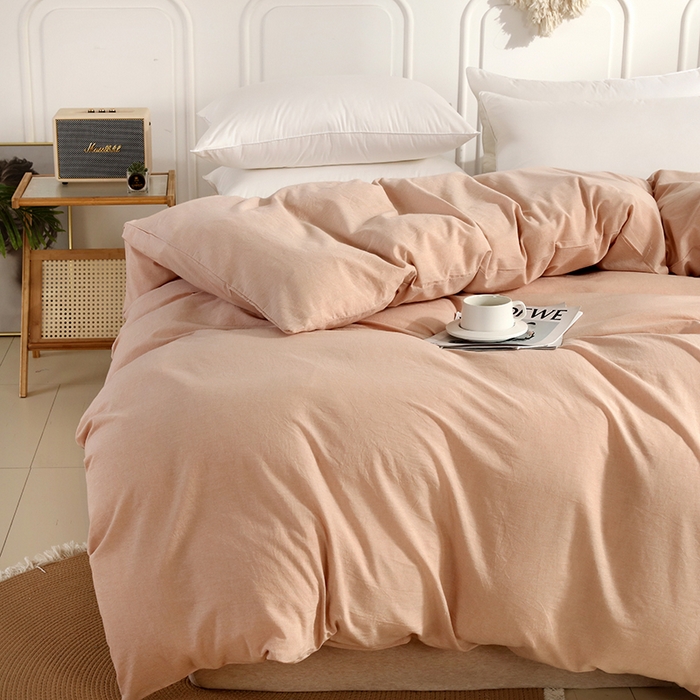 91家纺网 家纺一手货源 找家纺 恋之语 2025新款全棉纯棉色织被套单品单被套被套单件 米驼青年