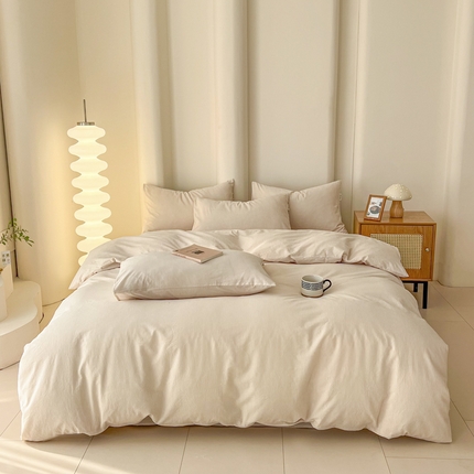 恋之语 2025新款全棉纯棉色织被套单品单被套被套单件 条纹咖