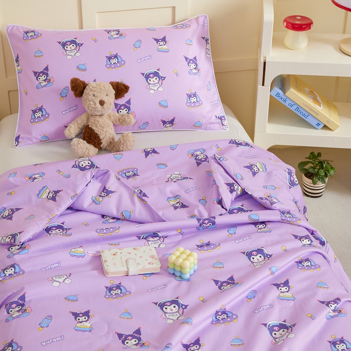 91家纺网 家纺一手货源 找家纺 ds生活馆 2025新款儿童学生纯棉精梳棉系列单夏被 太空库洛米