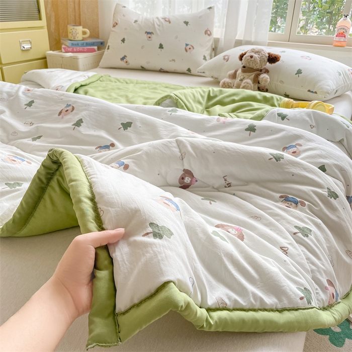 91家纺网 家纺一手货源 找家纺 美澳家纺 2025新款水洗棉印花夏被夏凉被空调被 幸运狗