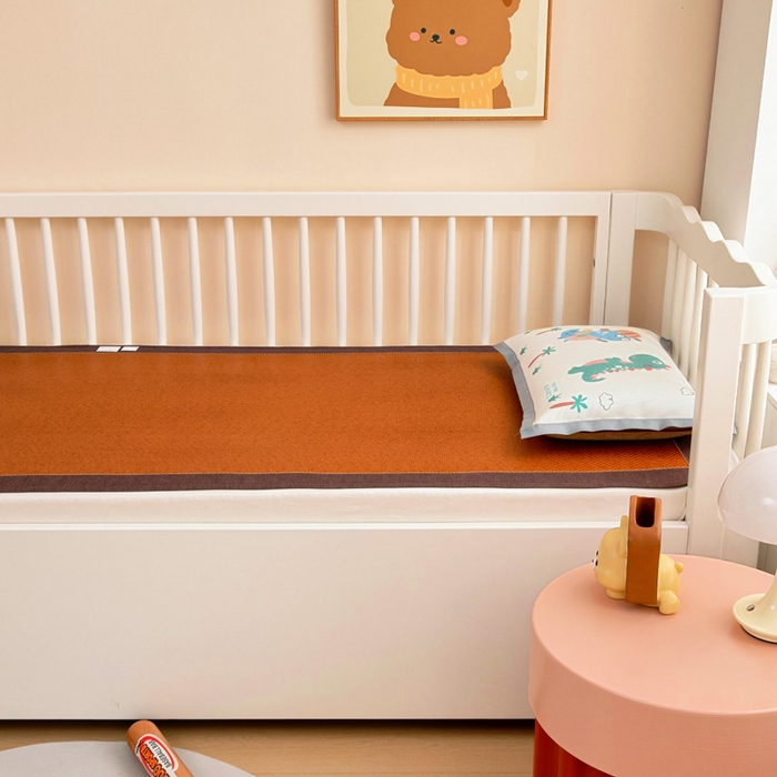 91家纺网 家纺一手货源 找家纺 梵赫 2025新款冰丝古藤双面卡通儿童凉席凉席-热带恐龙