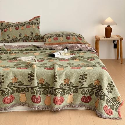 麻依 2025新款全棉四层纱布流苏毯旅行披肩休闲毛巾被 南笙