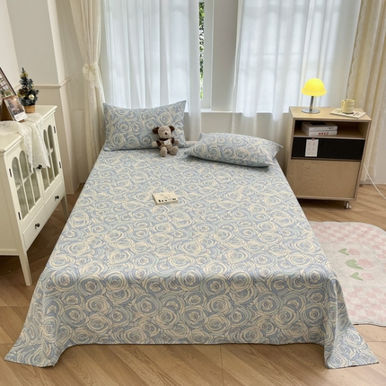 91家纺网 家纺一手货源 找家纺 总 新印象 2025新款原棉包边工艺款老粗布床单三件套