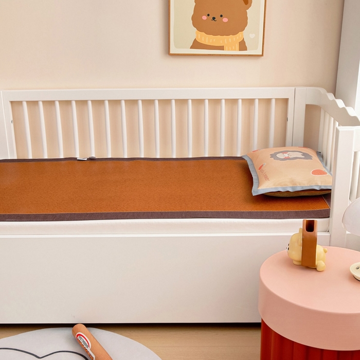 91家纺网 家纺一手货源 找家纺 梵赫 2025新款冰丝古藤双面卡通儿童凉席凉席-萌宠小狮子