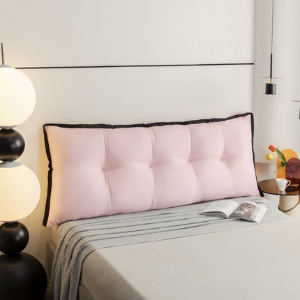 色鬼布艺 2025新款床头靠背垫不塌陷卧室防撞床上靠垫宿舍护腰靠枕软包 云悠-粉