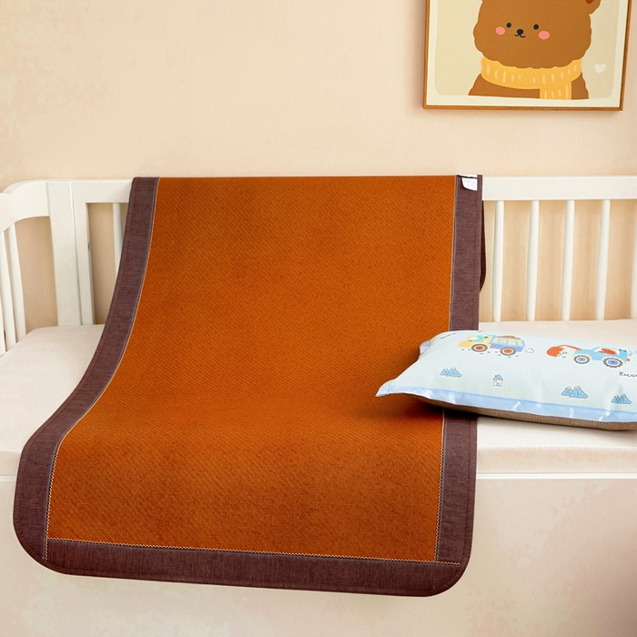 91家纺网 家纺一手货源 找家纺 梵赫 2025新款冰丝古藤双面卡通儿童凉席凉席-小恐龙车队