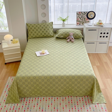 91家纺网 家纺一手货源 找家纺 （总）春皖家纺 2025新款A类全棉简约老粗纱布四件套风格一-普通款单床单