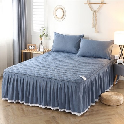 91家纺网 家纺一手货源 找家纺 （总）乐逸家纺 2025新品全棉色织水洗棉夹棉床裙