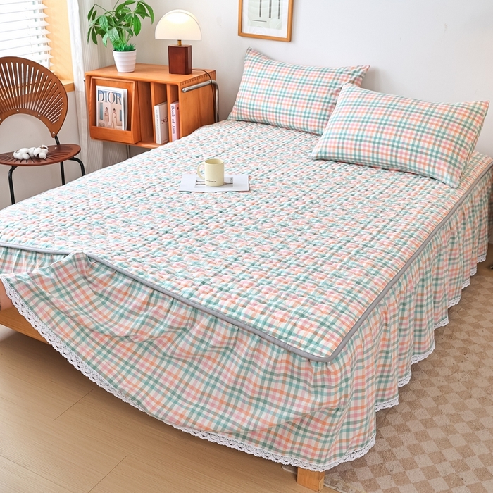 91家纺网 家纺一手货源 找家纺 （总）乐逸家纺 2025新品全棉色织床裙