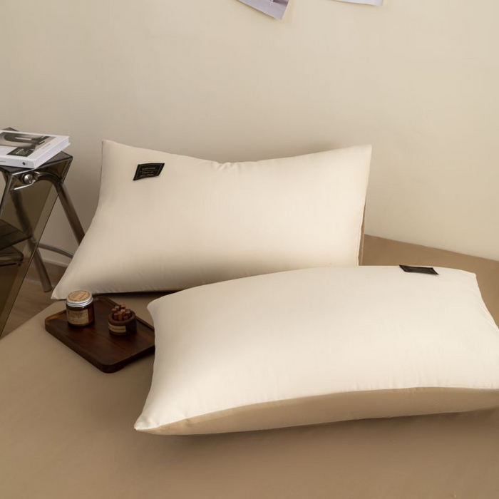 91家纺网 家纺一手货源 找家纺 恋之语 2025新款90克纯色双拼单被套 奶茶+摩卡棕