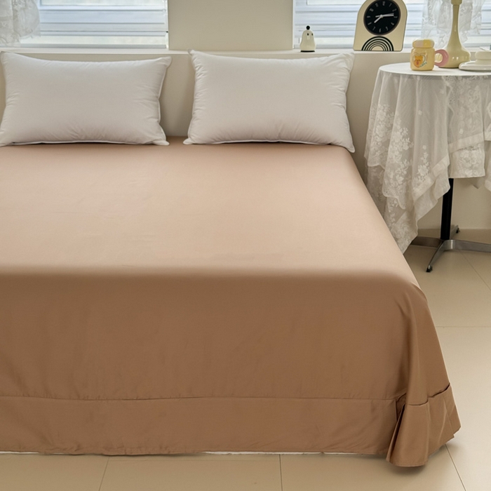 91家纺网 家纺一手货源 找家纺 艾迪尚家纺 2025新款A类纯色双拼长绒棉纯棉刺绣系列单品床单 床单单件（有单品 可定制） 绿沁杏语