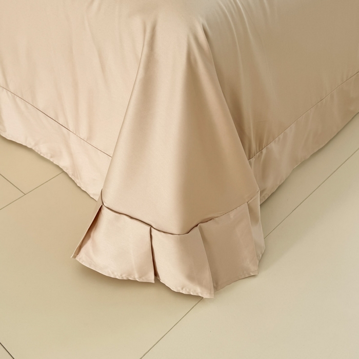 91家纺网 家纺一手货源 找家纺 艾迪尚家纺 2025新款A类纯色双拼长绒棉纯棉刺绣系列单品床单 床单单件（有单品 可定制） 灰杏谧境