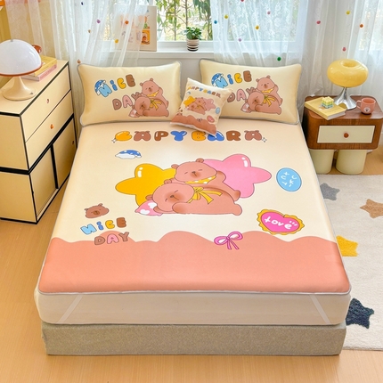 91家纺网 家纺一手货源 找家纺 （总）ds生活馆 2025新款大版卡通牛奶丝凉席