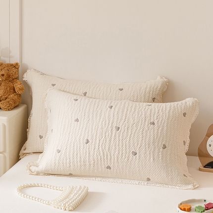 91家纺网 家纺一手货源 找家纺 （总）麻依 2025新款韩国纱布色织提花枕套柔软顺滑