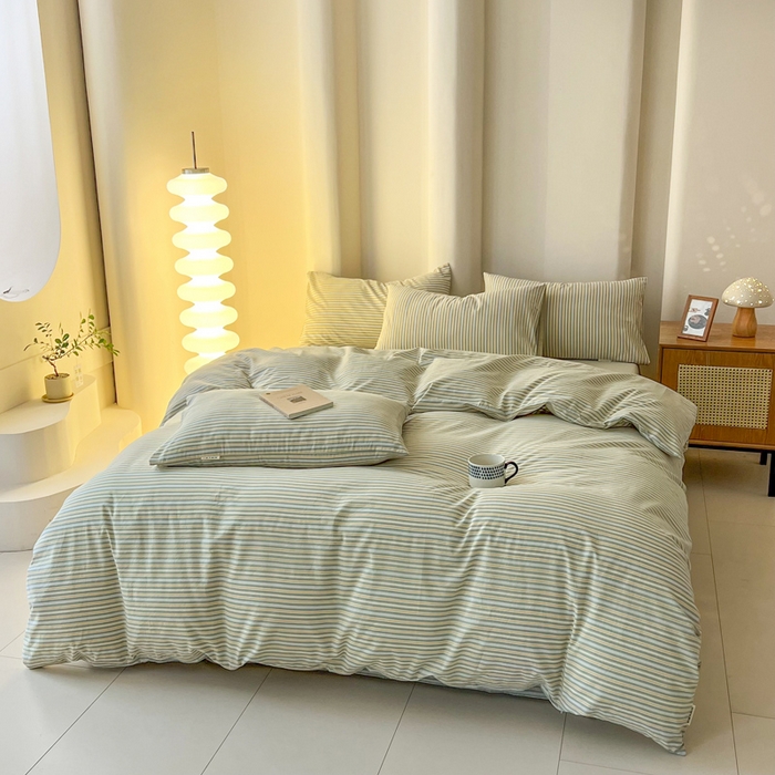 91家纺网 家纺一手货源 找家纺 恋之语 2025新款全棉纯棉色织被套单品单被套被套单件 简约芳菲