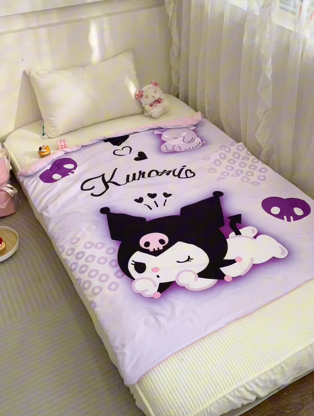 91家纺网 家纺一手货源 找家纺 2025新款三丽鸥正版授权库洛米儿童大版夏被夏凉被凉感天丝空调被夏凉被幼儿园午睡凉席夏被三件套 库洛米-魔法