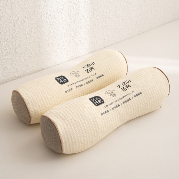 91家纺网 家纺一手货源 找家纺 大熊枕芯 2025新款大凉山苦荞 荞麦枕 苦颈颈椎枕-米色