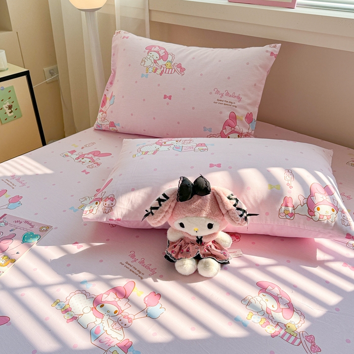 91家纺网 家纺一手货源 找家纺 呗旺鹿 2025新款正版三丽鸥全棉13372单品床笠 童趣美乐蒂