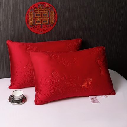 糖果枕芯 2025新款金玉良缘婚庆枕芯结婚随礼大红枕头枕芯 金玉良缘-大红48*74cm/只