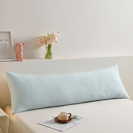91家纺网 家纺一手货源 找家纺 艾兜坊 2025新款凉豆豆双人枕套 极简-浅蓝