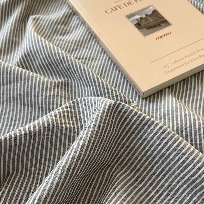 91家纺网 家纺一手货源 找家纺 恋之语 2025新款全棉纯棉色织被套单品单被套被套单件 条纹灰