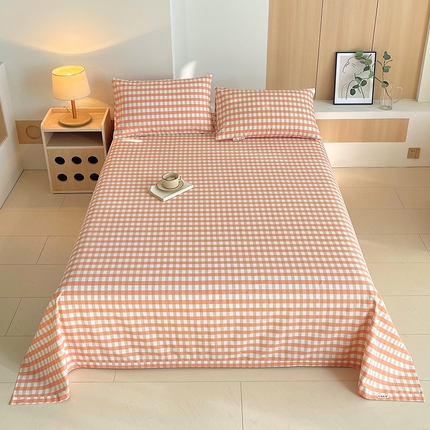 91家纺网 家纺一手货源 找家纺 （总）春皖家纺 2025新款A类全棉简约老粗纱布四件套风格一-普通款单床单