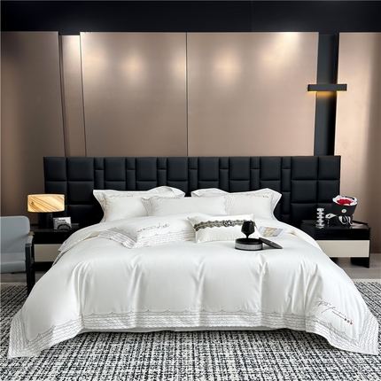 91家纺网 家纺一手货源 找家纺 家居1号家纺 2025新款全工艺长绒棉四件套 米兰-象牙白