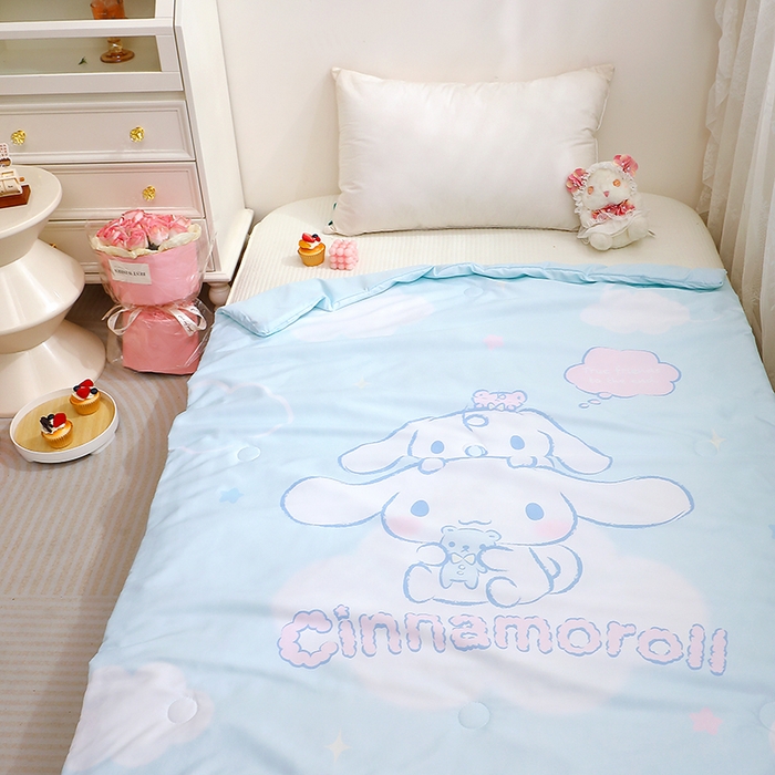91家纺网 家纺一手货源 找家纺 2025新款三丽鸥正版授权库洛米儿童大版夏被夏凉被凉感天丝空调被夏凉被幼儿园午睡凉席夏被三件套 大耳狗-宝贝