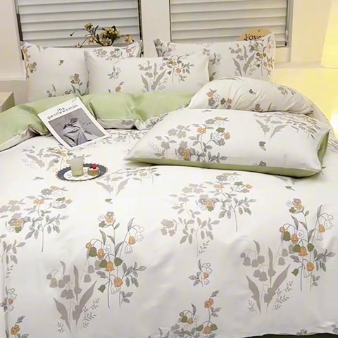 91家纺网 家纺一手货源 找家纺 宇彬家纺 2025直播新款13070全棉纯棉印花单双人被套喷气小清新简约热款学生被罩花香寻梦