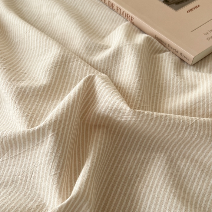 91家纺网 家纺一手货源 找家纺 恋之语家纺 2025新款全棉纯棉色织床单单品单床单床单单件 条纹咖