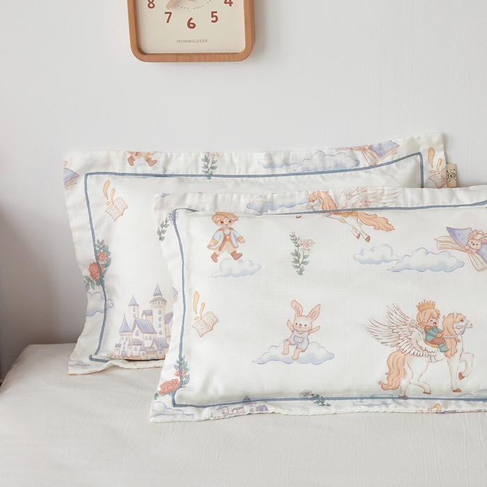 91家纺网 家纺一手货源 找家纺 荷马之梦 2025新款天竹系列—A类原创手绘风天竹纤维儿童枕套 飞马小王子