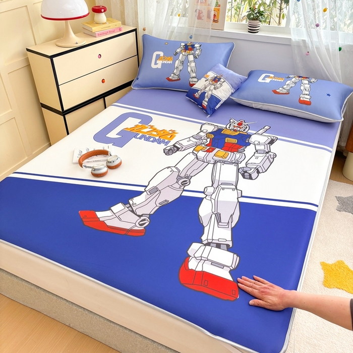 91家纺网 家纺一手货源 找家纺 ds生活馆 2025新款大版卡通牛奶丝凉席变形金刚