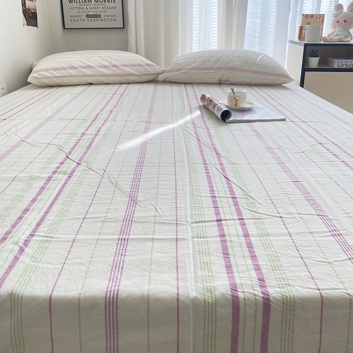 91家纺网 家纺一手货源 找家纺 艾咪-Amy ntmy 2025新款全棉纯棉色织水洗棉单品-平铺款 漫悠绿紫