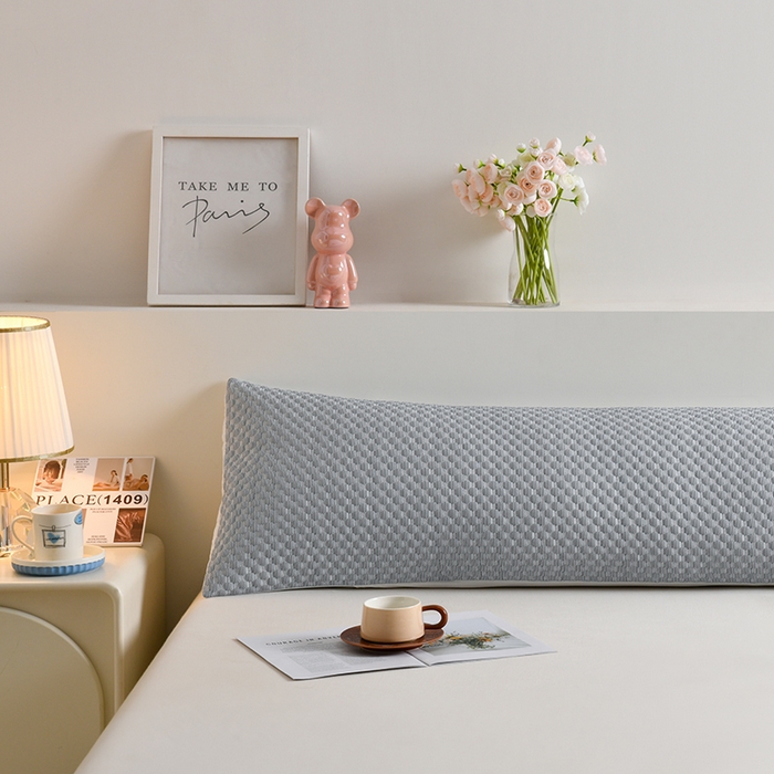 91家纺网 家纺一手货源 找家纺 艾兜坊 2025新款凉豆豆双人枕套 极简-灰