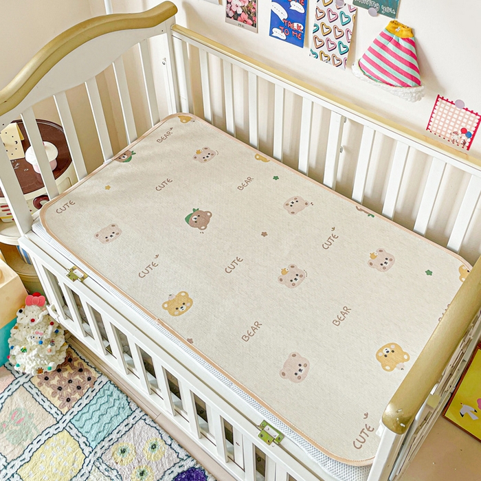 91家纺网 家纺一手货源 找家纺 富馨莱 2025新款幼儿园古藤席冰丝席双面可用儿童凉席双面凉感 奥利小熊