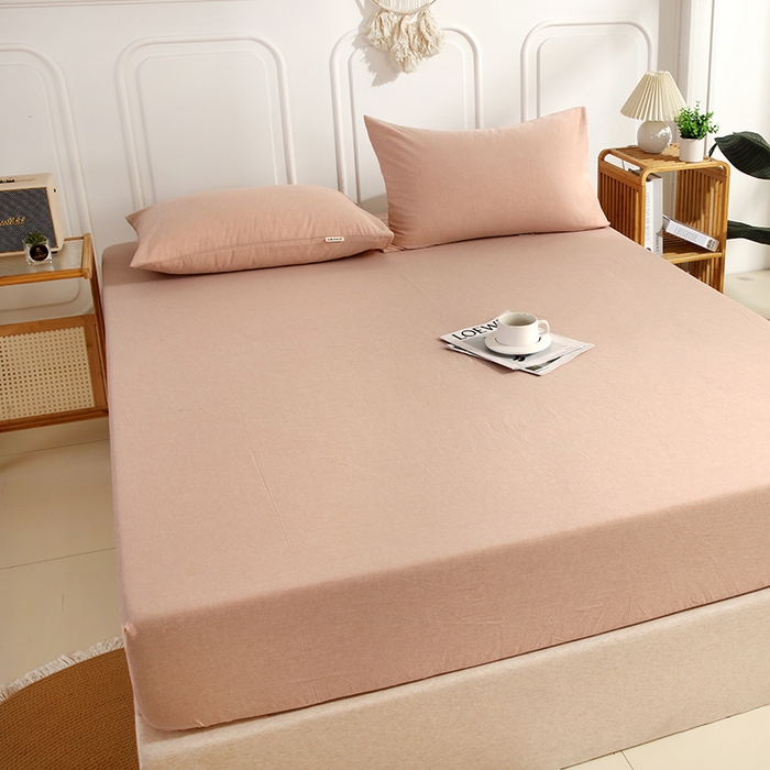 91家纺网 家纺一手货源 找家纺 恋之语 2025新款全棉纯棉色织床笠单品单床笠床笠单件 米驼青年