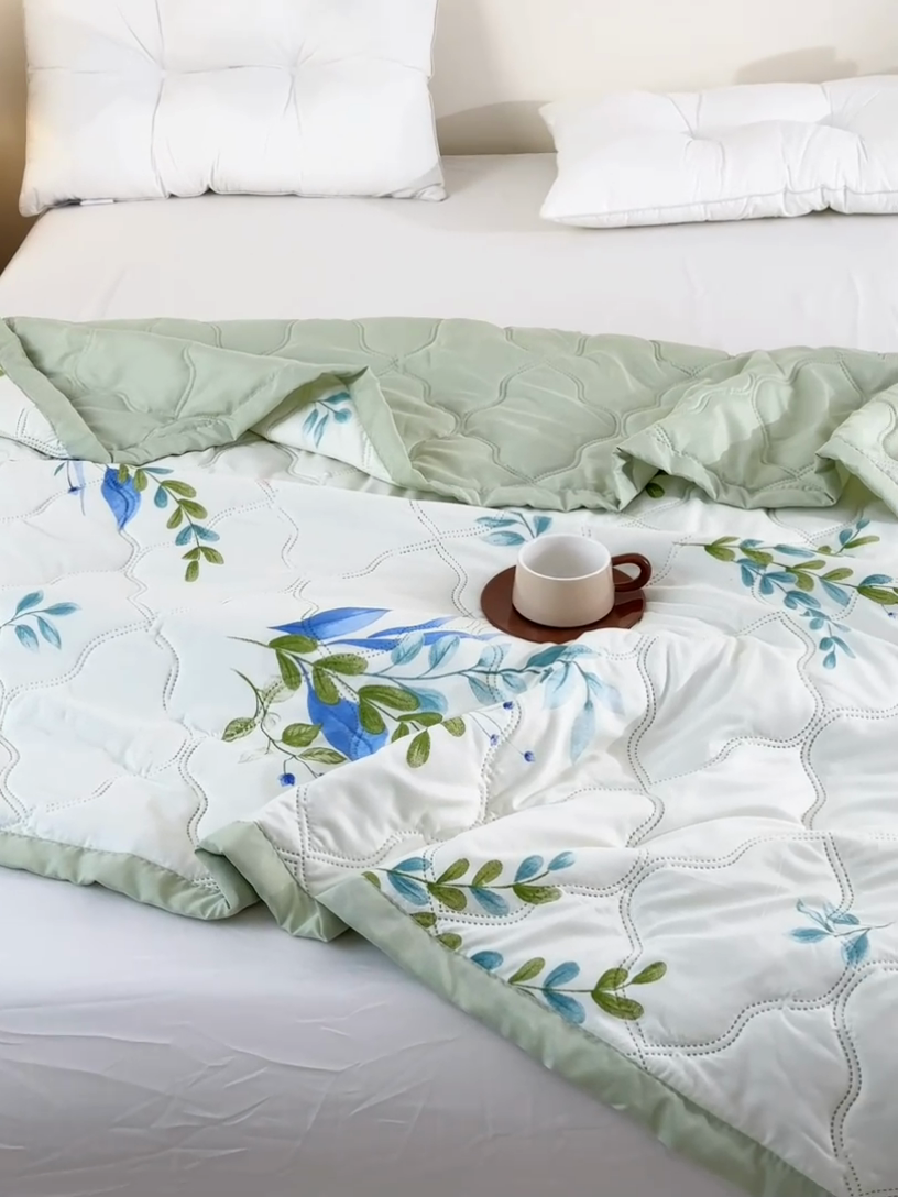 91家纺网 家纺一手货源 找家纺 席万佳 2025新款直播热款印花夏凉被空调被被子被芯水洗棉夏被 半夏