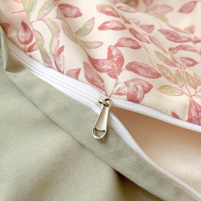 91家纺网 家纺一手货源 找家纺 丝芙妮家居2025新款水洗针织棉双层纱印花四件套 初夏薄荷