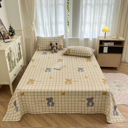 91家纺网 家纺一手货源 找家纺 总 新印象 2025新款原棉包边工艺款老粗布床单三件套