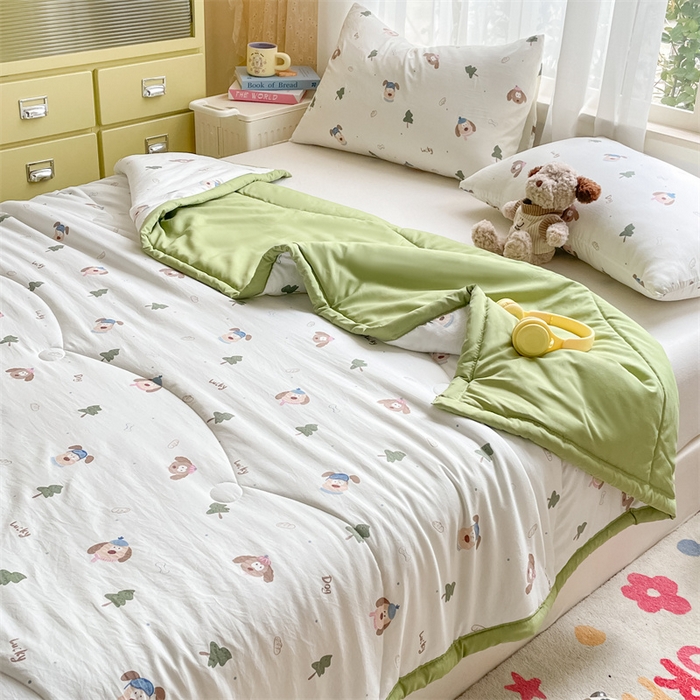 91家纺网 家纺一手货源 找家纺 美澳家纺 2025新款水洗棉印花夏被夏凉被空调被 幸运狗