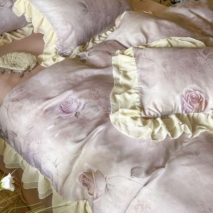 91家纺网 家纺一手货源 找家纺 （总）亲亲公主 2025新款莱赛尔天丝棉玫瑰之恋四件套