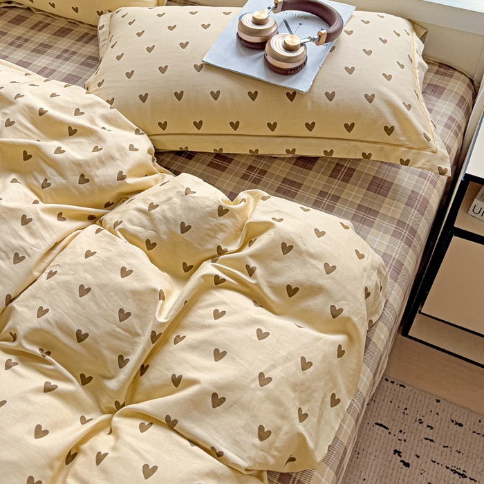 91家纺网 家纺一手货源 找家纺 暖芯优选 2025新款全棉纯棉一字绣四件套系列 心甜