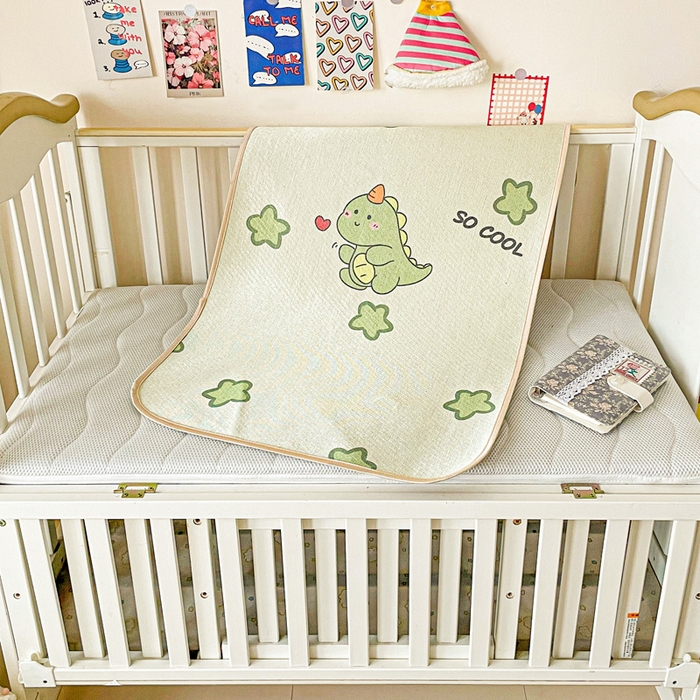 91家纺网 家纺一手货源 找家纺 富馨莱 2025新款幼儿园古藤席冰丝席双面可用儿童凉席双面凉感 独角龙