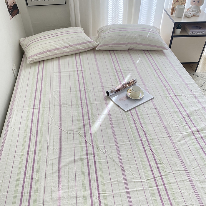 91家纺网 家纺一手货源 找家纺 艾咪-Amy ntmy 2025新款全棉纯棉色织水洗棉单品-平铺款 漫悠绿紫